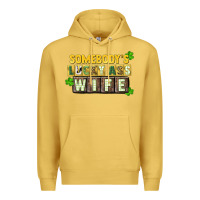 Antique Gold St. Patrick's Somebody's lucky ass wife Premium Hoodie - CowGirlArtShop