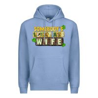 Colony Blue St. Patrick's Somebody's lucky ass wife Premium Hoodie - CowGirlArtShop