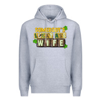 Heather Grey St. Patrick's Somebody's lucky ass wife Premium Hoodie - CowGirlArtShop