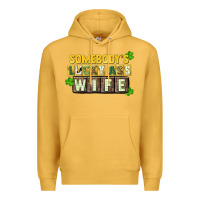 Mustard St. Patrick's Somebody's lucky ass wife Premium Hoodie - CowGirlArtShop