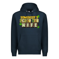 Navy St. Patrick's Somebody's lucky ass wife Premium Hoodie - CowGirlArtShop