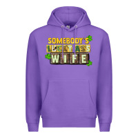 Purple St. Patrick's Somebody's lucky ass wife Premium Hoodie - CowGirlArtShop