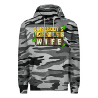 Slate Camo St. Patrick's Somebody's lucky ass wife Premium Hoodie - CowGirlArtShop