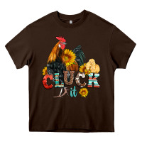 Chocolate Brown cluck it coop animals hen and chick aztec serape leopard Heavy Core Tee - Artiststas