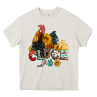 Cream cluck it coop animals hen and chick aztec serape leopard Heavy Core Tee - Artiststas