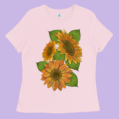 Sunflowers Ladies Tee Designed By Artiststas