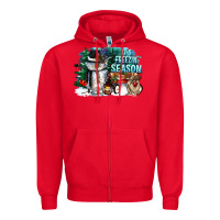 Red its freezin season Zipper Hoodie - CowGirlArtShop