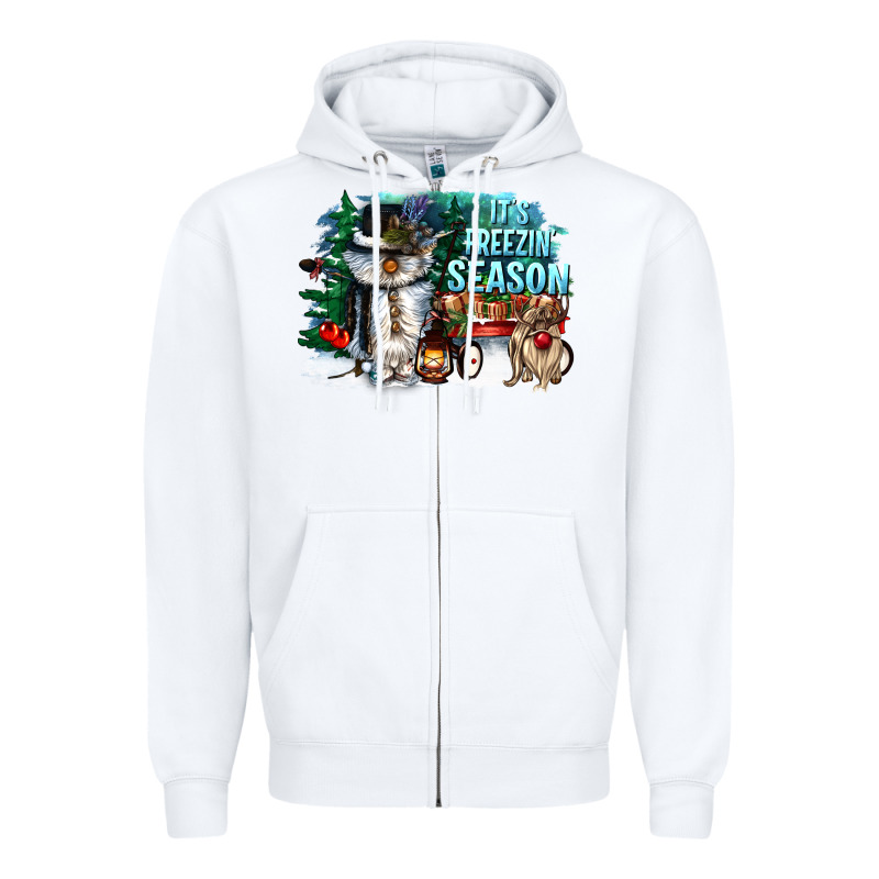 Its Freezin Season Zipper Hoodie by CowGirlArtShop | Teevron