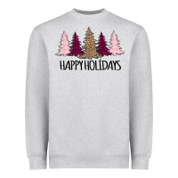 Heather Grey Happy Holidays Tree Heavyweight Sweatshirt - Bettercallsaul