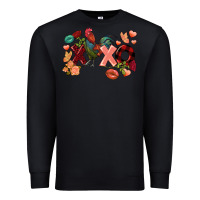 Black Rooster Valentine's Day xoxo Premium Sweatshirt - FaDigitalArtStudio