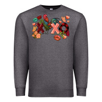 Charcoal Heather Rooster Valentine's Day xoxo Premium Sweatshirt - FaDigitalArtStudio