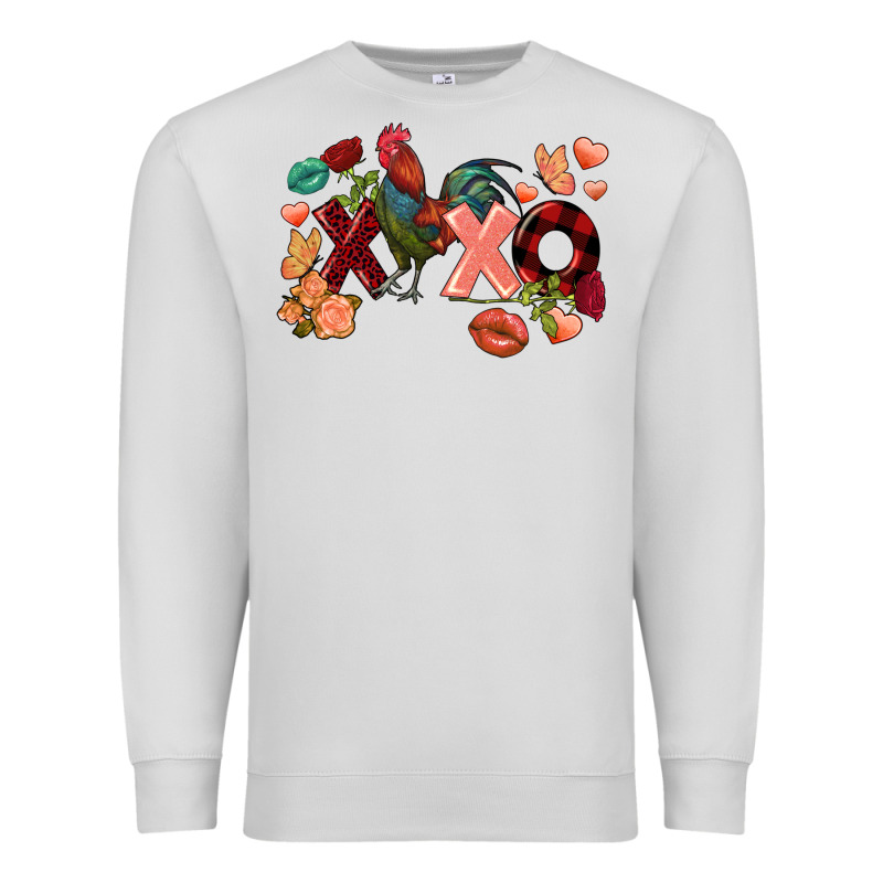 Rooster Valentine's Day Xoxo Premium Sweatshirt by FaDigitalArtStudio | Teevron