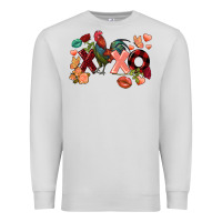 Dove Grey Rooster Valentine's Day xoxo Premium Sweatshirt - FaDigitalArtStudio
