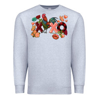 Heather Grey Rooster Valentine's Day xoxo Premium Sweatshirt - FaDigitalArtStudio