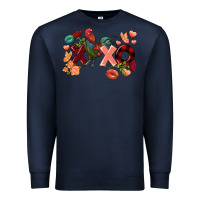 Navy Rooster Valentine's Day xoxo Premium Sweatshirt - FaDigitalArtStudio