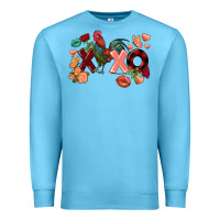 Ocean Blue Rooster Valentine's Day xoxo Premium Sweatshirt - FaDigitalArtStudio