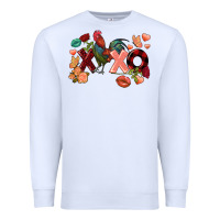 White Rooster Valentine's Day xoxo Premium Sweatshirt - FaDigitalArtStudio