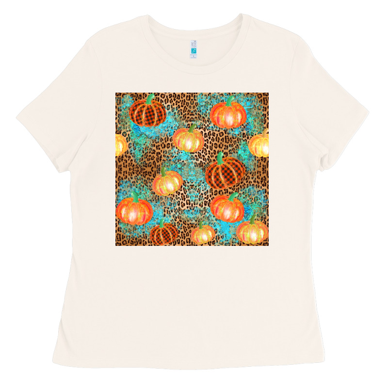 Plaid Fall Pumpkin Seamless Ladies Tee by AdoDesignShop | Teevron