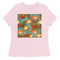 Bubblegum Pink plaid fall pumpkin seamless Ladies Tee - AdoDesignShop