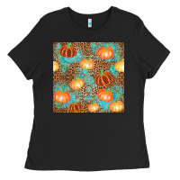 Black plaid fall pumpkin seamless Ladies Tee - AdoDesignShop
