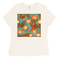 Bone plaid fall pumpkin seamless Ladies Tee - AdoDesignShop
