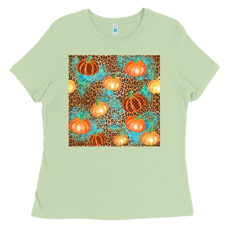 Plaid Fall Pumpkin Seamless Ladies Tee by AdoDesignShop | Teevron