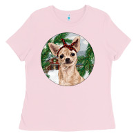 Bubblegum Pink Chihuahua And Farm Ladies Tee - RanaPortraitStore