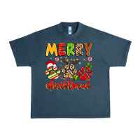 Midnight Navy merry christmas paws Urban Heavy Tee - MaliasSmallBusiness