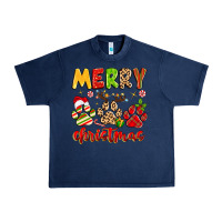 Navy merry christmas paws Urban Heavy Tee - MaliasSmallBusiness