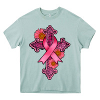 Arona breast cancer cross Heavy Core Tee - AdoDesignShop