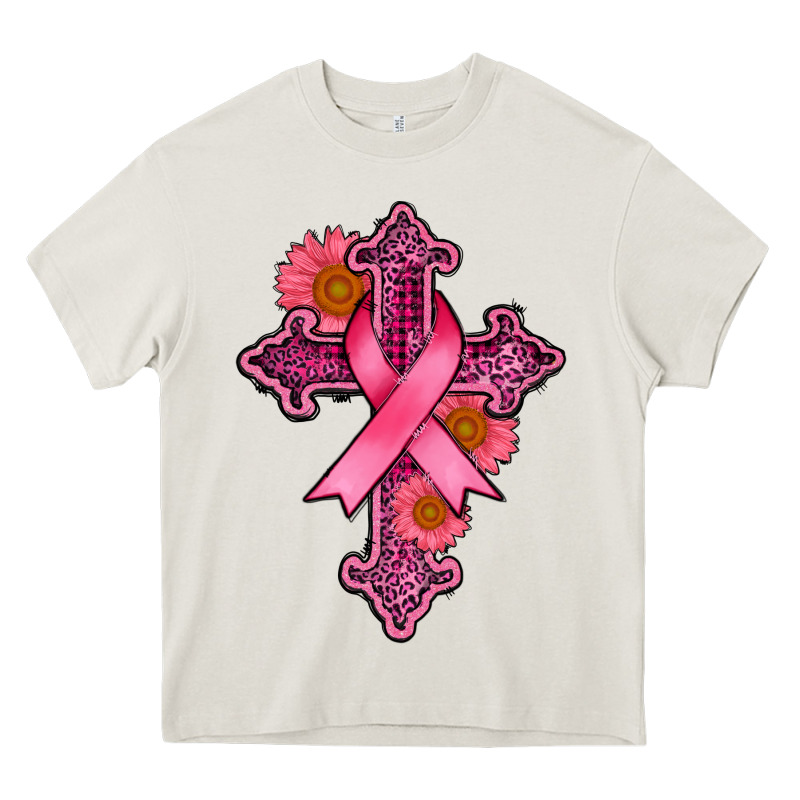Breast Cancer Cross Heavy Core Tee by AdoDesignShop | Teevron