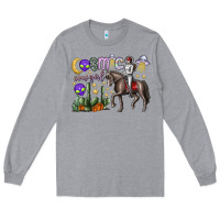 Heather Grey cosmic cowgirl Long Sleeve Tee - SublimationCraftShop
