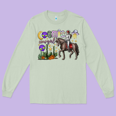 Cosmic Cowgirl Long Sleeve Tee Designed By Sublimationcraftshop