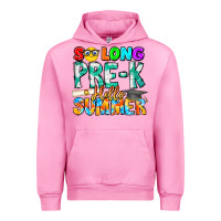 Fuchsia Pink So Long Pre K Hello Summer Urban Hoodie - CowhideDigitalArt