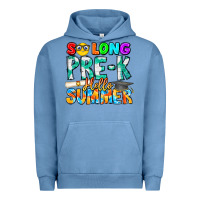 Pigment Pebble Blue So Long Pre K Hello Summer Urban Hoodie - CowhideDigitalArt