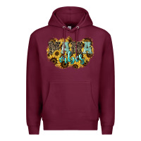 Burgundy Mama vibes leopard mother's day Premium Hoodie - HowdyJamesFarm