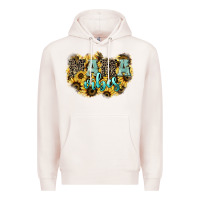 Pale Pink Mama vibes leopard mother's day Premium Hoodie - HowdyJamesFarm