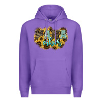 Purple Mama vibes leopard mother's day Premium Hoodie - HowdyJamesFarm