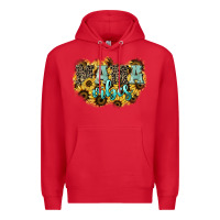 Red Mama vibes leopard mother's day Premium Hoodie - HowdyJamesFarm