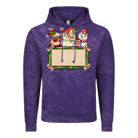 Cloud Purple santa reindeer snowman preview and costom name Vintage Hoodie - MaliasSmallBusiness