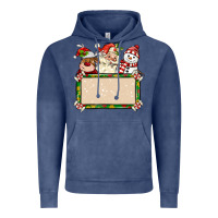 Vintage Denim santa reindeer snowman preview and costom name Vintage Hoodie - MaliasSmallBusiness