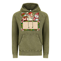 Santa Reindeer Snowman Preview And Costom Name Vintage Hoodie | Teevron