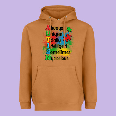 Always Unique Autism Heavyweight Hoodie Designed By Oliviacreatesart
