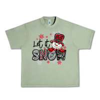 Oil Green let it snow sowman snowflake Urban Heavy Tee - MaliasSmallBusiness