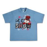 Pebble Blue let it snow sowman snowflake Urban Heavy Tee - MaliasSmallBusiness