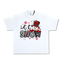 White let it snow sowman snowflake Urban Heavy Tee - MaliasSmallBusiness