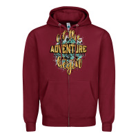 Burgundy let the adventure begin 2024 Zipper Hoodie - CowGirlArtShop