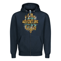 Navy let the adventure begin 2024 Zipper Hoodie - CowGirlArtShop