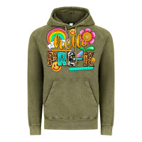 Vintage Olive hello pre k Vintage Hoodie - NancyCooperArtShop