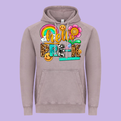 Hello Pre K Vintage Hoodie Designed By Nancycooperartshop